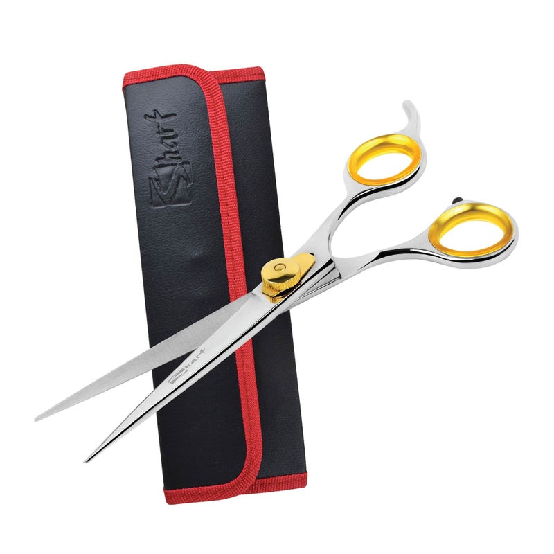Sharf Gold Touch Pet Grooming Shear | Straight Cat & Dog Grooming Scissors | 7.5 Inch | 440c Japanese Stainless Steel Pet Dog Shearing Scissors | Animal Shears with Removable Comfort Rings - Image 1